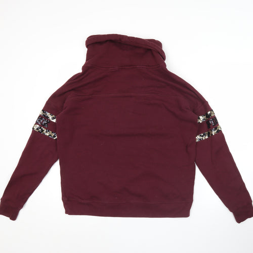 Victoria's Secret PINK Womens Burgundy Sequin Hoodie Size S