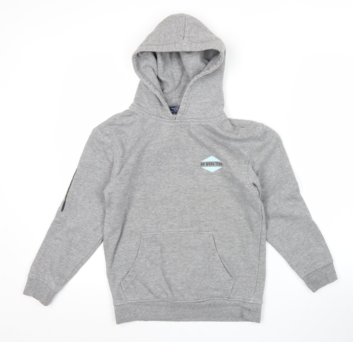 No Work Team Unisex Kids Grey Pullover Hoodie 10 Years Surf Graphic