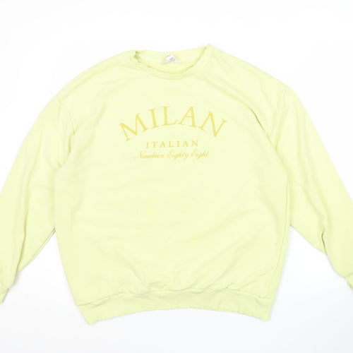 River Island Women’s Yellow Milan Graphic Crew Neck Sweatshirt Size S