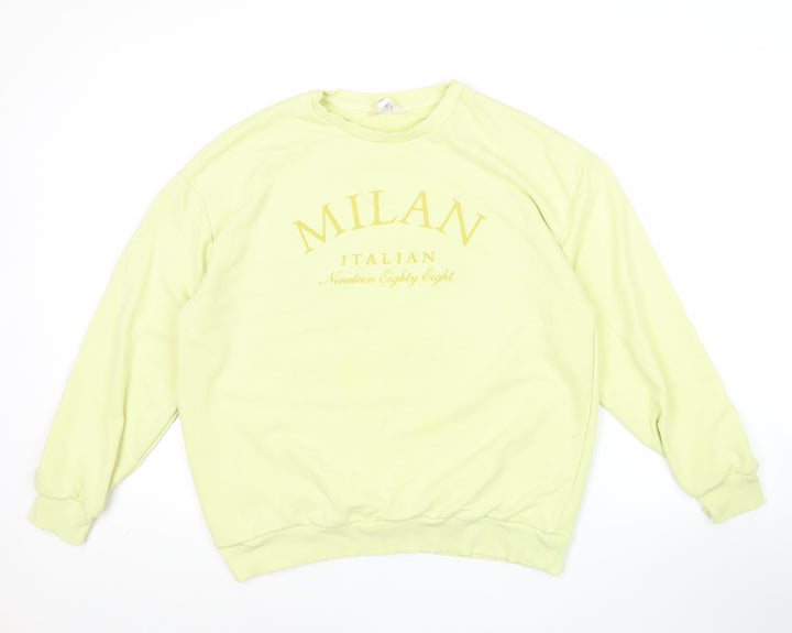 River Island Women’s Yellow Milan Graphic Crew Neck Sweatshirt Size S