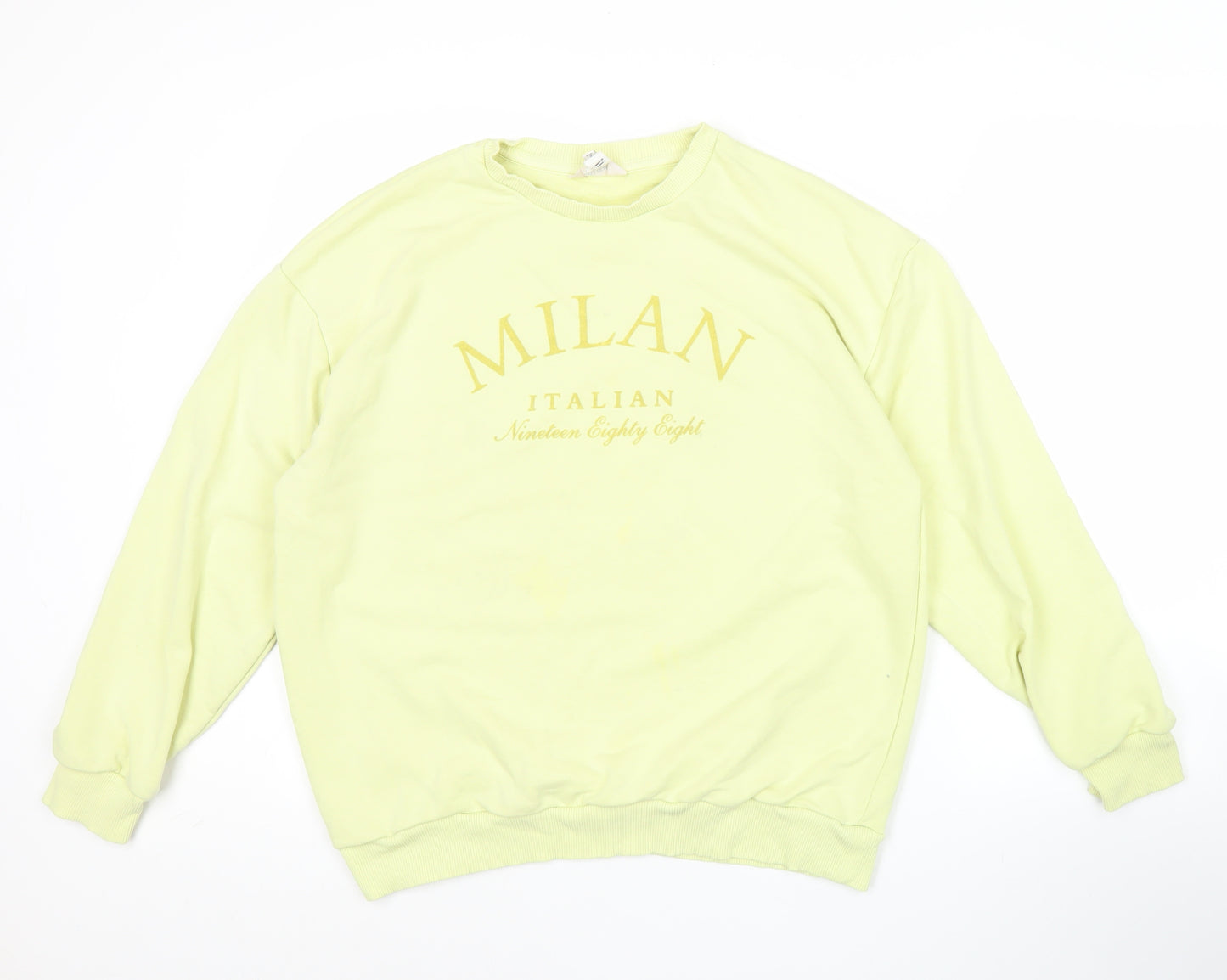River Island Women’s Yellow Milan Graphic Crew Neck Sweatshirt Size S