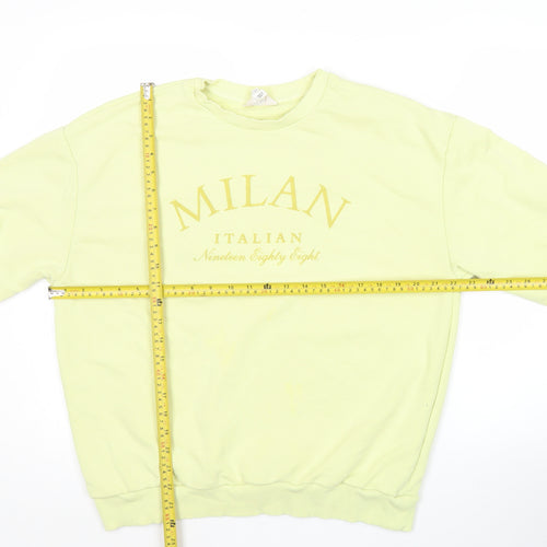 River Island Women’s Yellow Milan Graphic Crew Neck Sweatshirt Size S