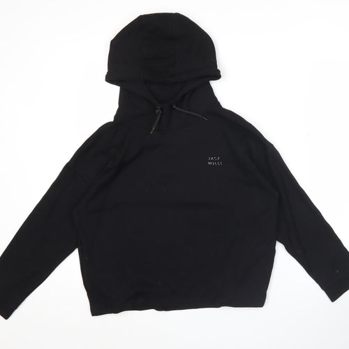 Jack Wills Womens Black Pullover Hoodie Size 6 Regular Fit