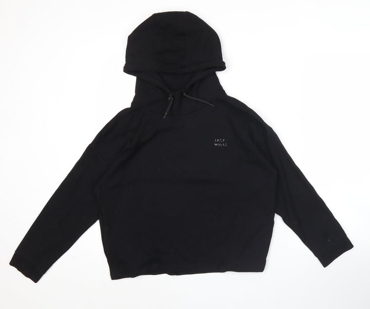 Jack Wills Womens Black Pullover Hoodie Size 6 Regular Fit