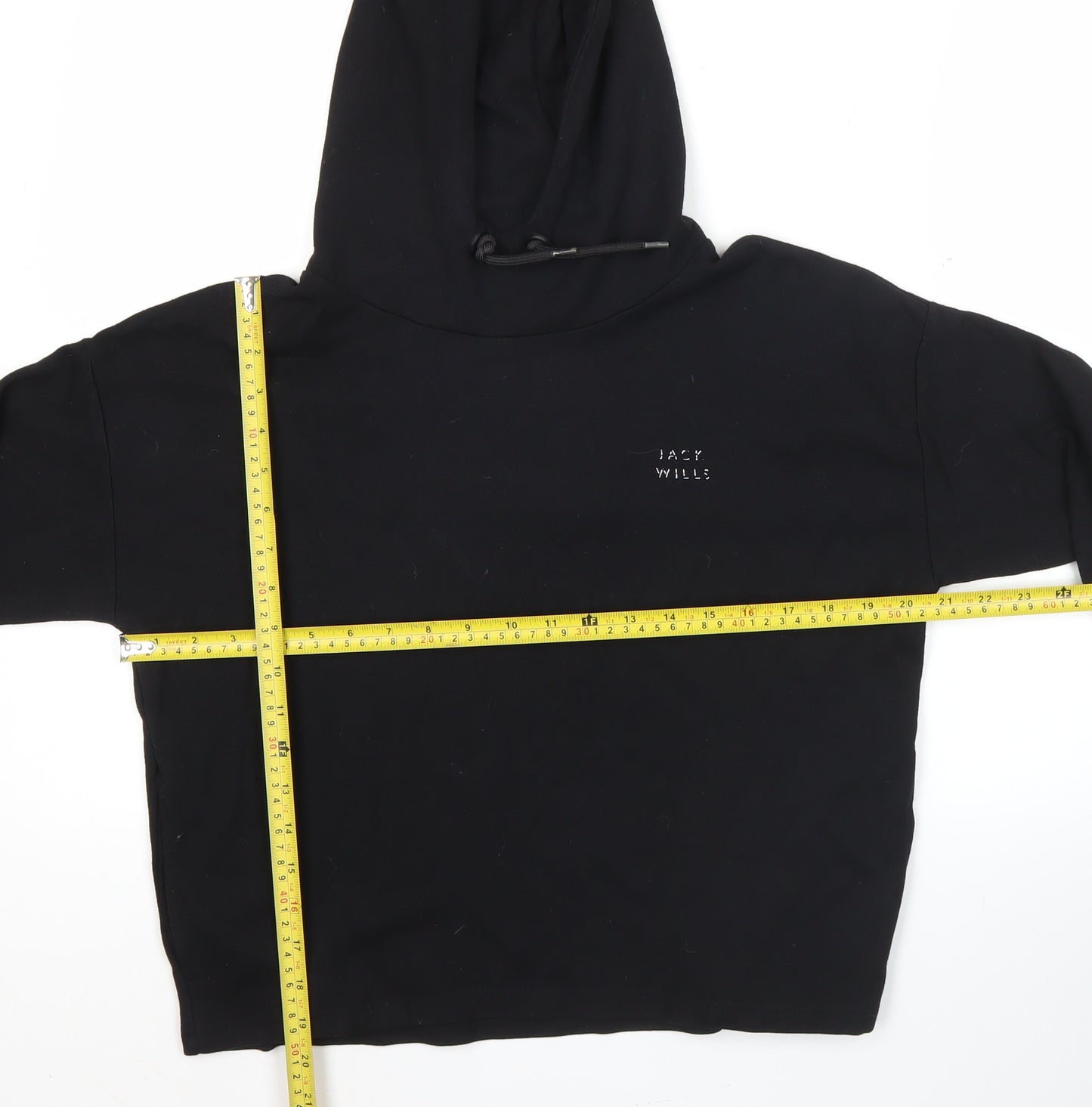 Jack Wills Womens Black Pullover Hoodie Size 6 Regular Fit