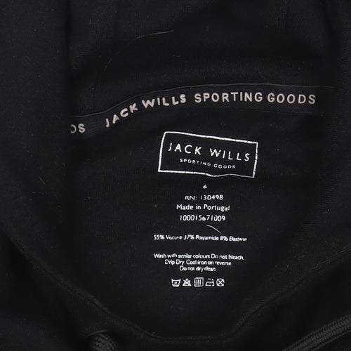 Jack Wills Womens Black Pullover Hoodie Size 6 Regular Fit