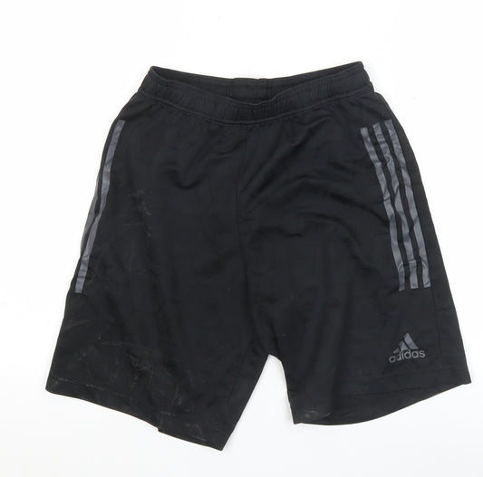 Adidas Mens Black Small Athletic Sports Shorts Training Running