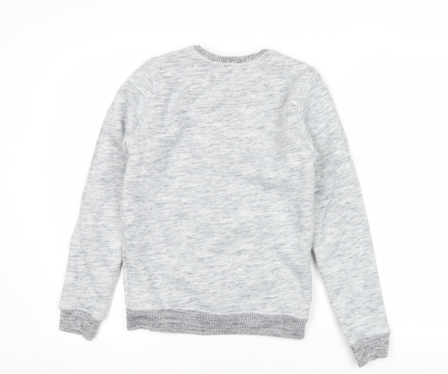 Next Boys Grey Sweatshirt 13 Years Graphic Bronx Logo Pullover Crew Neck