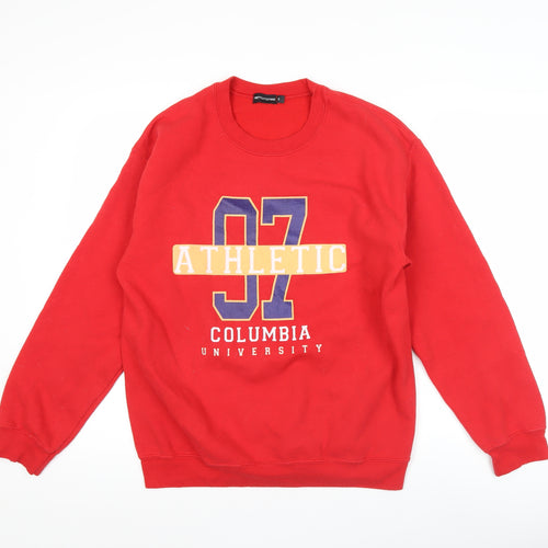 PrettyLittleThing Unisex Red Crew Neck Pullover Sweatshirt S