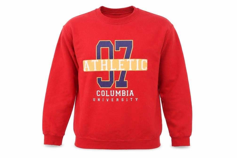 Front view of PRETTYLITTLETHING unisex red crew neck pullover sweatshirt s