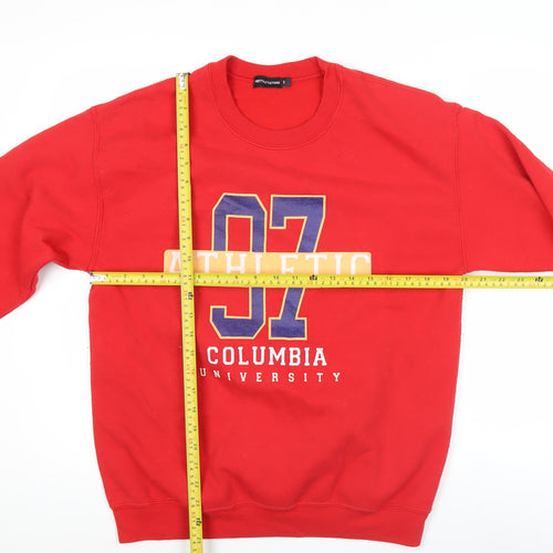 PrettyLittleThing Unisex Red Crew Neck Pullover Sweatshirt S