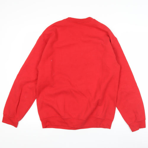 PrettyLittleThing Unisex Red Crew Neck Pullover Sweatshirt S
