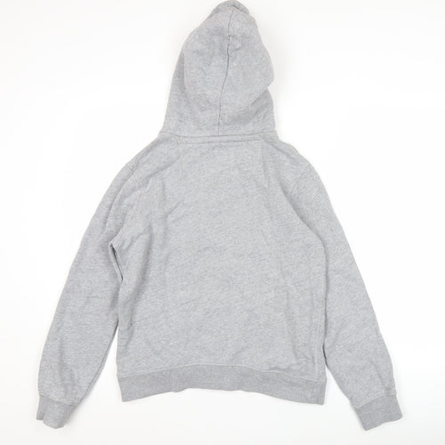 Jack Wills Womens Grey Pullover Hoodie Size 10 Logo Graphic Casual