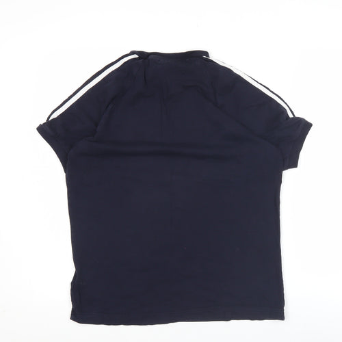 Adidas Men’s Blue Medium Crew Neck Short Sleeve Cotton Sports T-Shirt