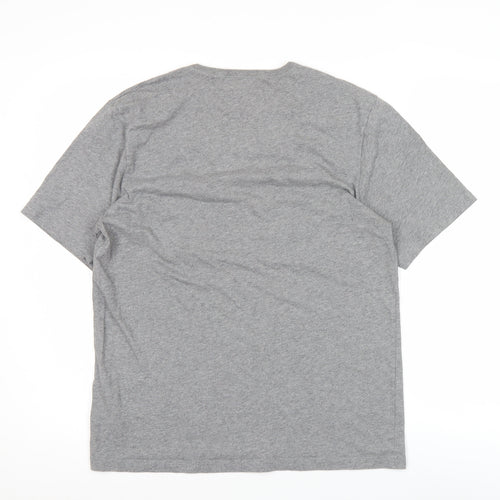 Hugo Boss Men’s Grey Cotton Crew Neck Logo T-Shirt Size L
