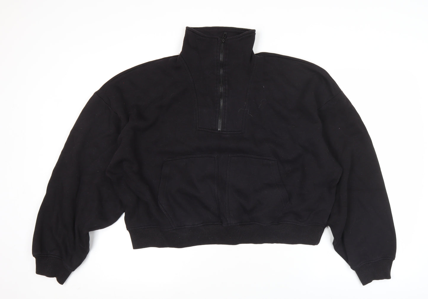 PrettyLittleThing Unisex Black M Half Zip Pullover Sweatshirt