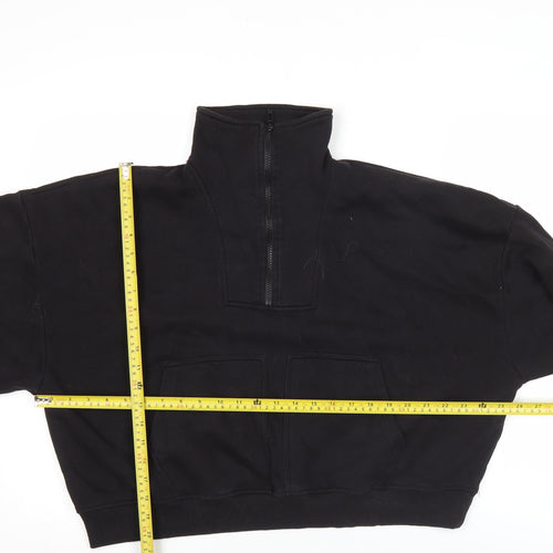 PrettyLittleThing Unisex Black M Half Zip Pullover Sweatshirt