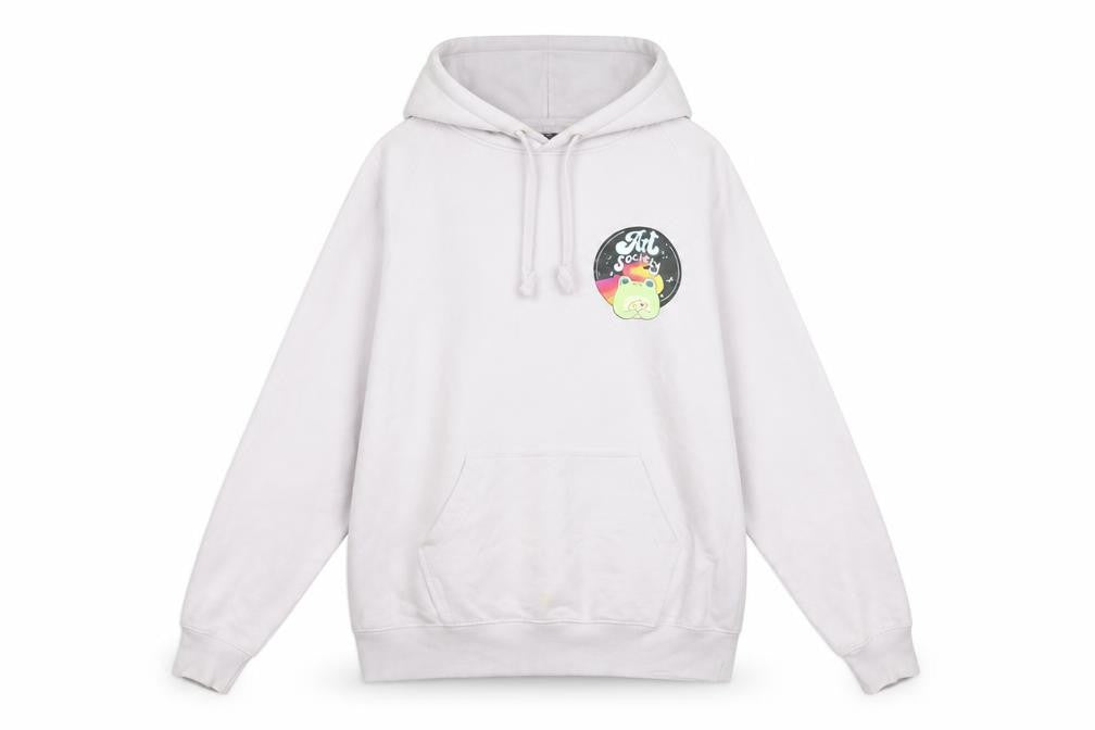 Neutral Women’s Light Purple Hoodie Small Cotton Pullover Art Print
