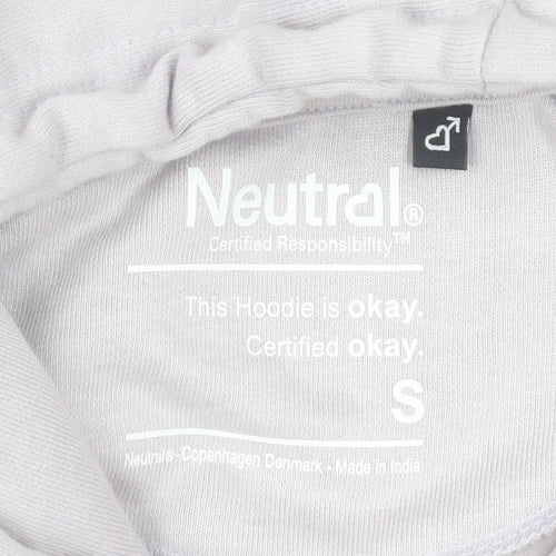 Neutral Women’s Light Purple Hoodie Small Cotton Pullover Art Print