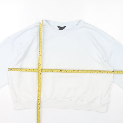 New Look Womens White Sweatshirt UK L Pullover Long Sleeve Cotton Blend