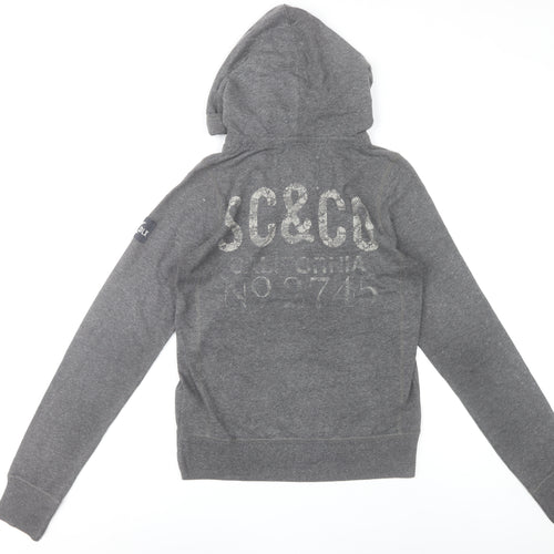 SoulCal & Co Womens Grey Hoodie Size 12 Pullover 1/4 Zip Logo