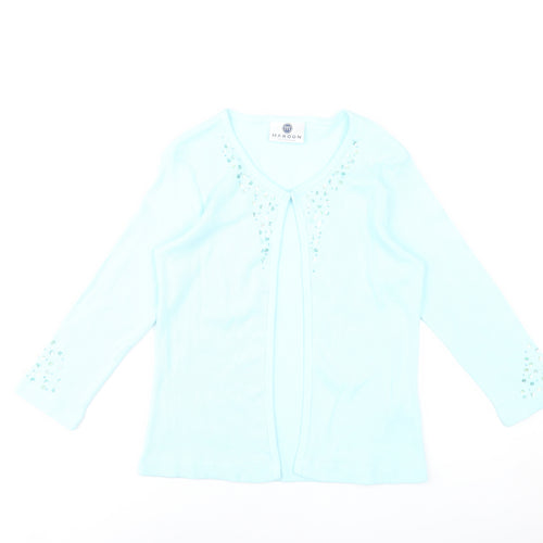 Maroon Women’s Blue Cotton Beaded Cardigan UK 12 V-Neck