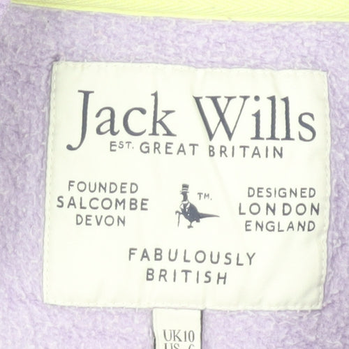Jack Wills Womens Purple Sweatshirt UK 10 Cotton Blend Crew Neck