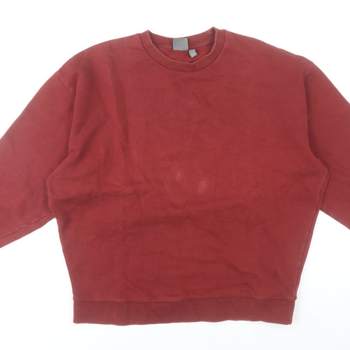 ASOS Men’s Red Crew Neck Pullover Sweatshirt Size M Regular Fit