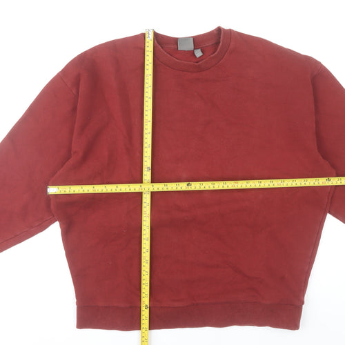 ASOS Men’s Red Crew Neck Pullover Sweatshirt Size M Regular Fit