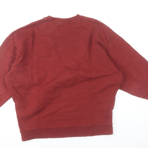 ASOS Men’s Red Crew Neck Pullover Sweatshirt Size M Regular Fit
