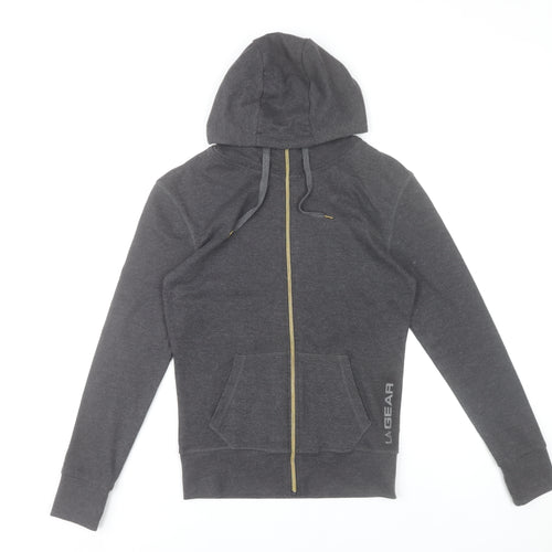 LA Gear Womens Grey Full Zip Hoodie UK 8 Regular Fit Activewear