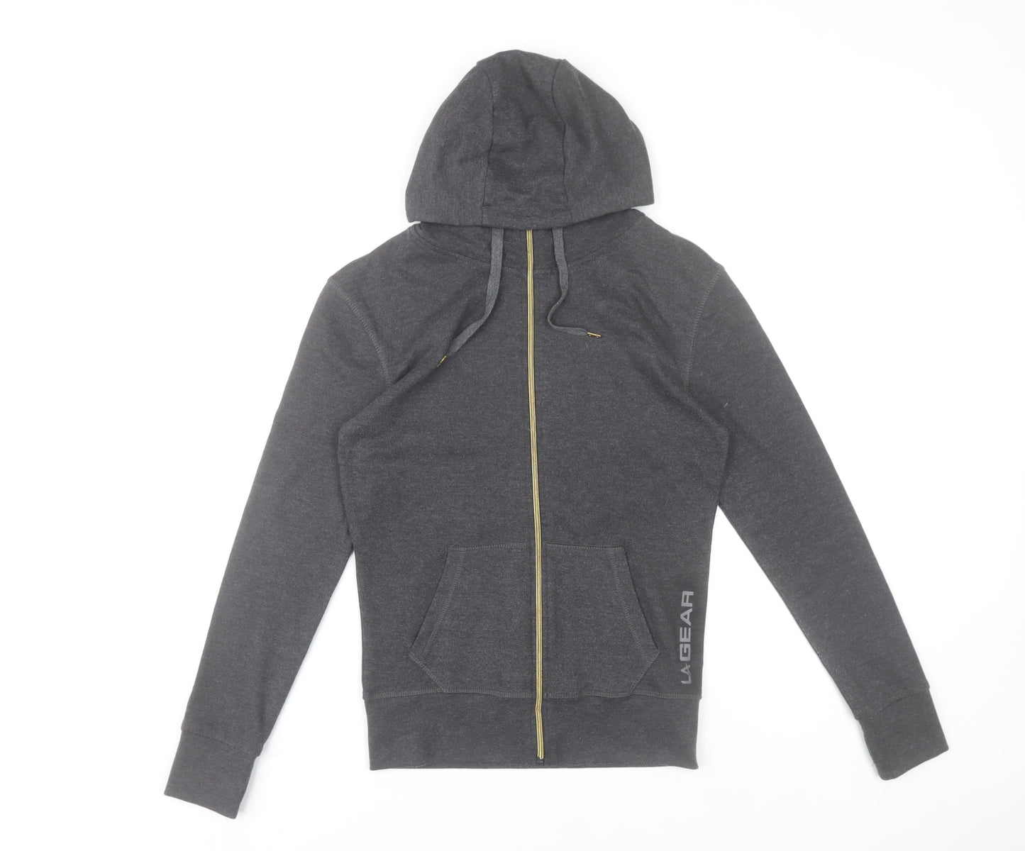 LA Gear Womens Grey Full Zip Hoodie UK 8 Regular Fit Activewear