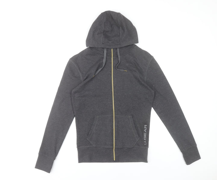 LA Gear Womens Grey Full Zip Hoodie UK 8 Regular Fit Activewear