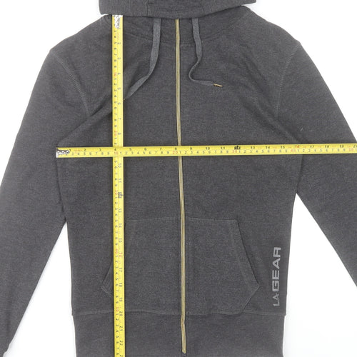 LA Gear Womens Grey Full Zip Hoodie UK 8 Regular Fit Activewear