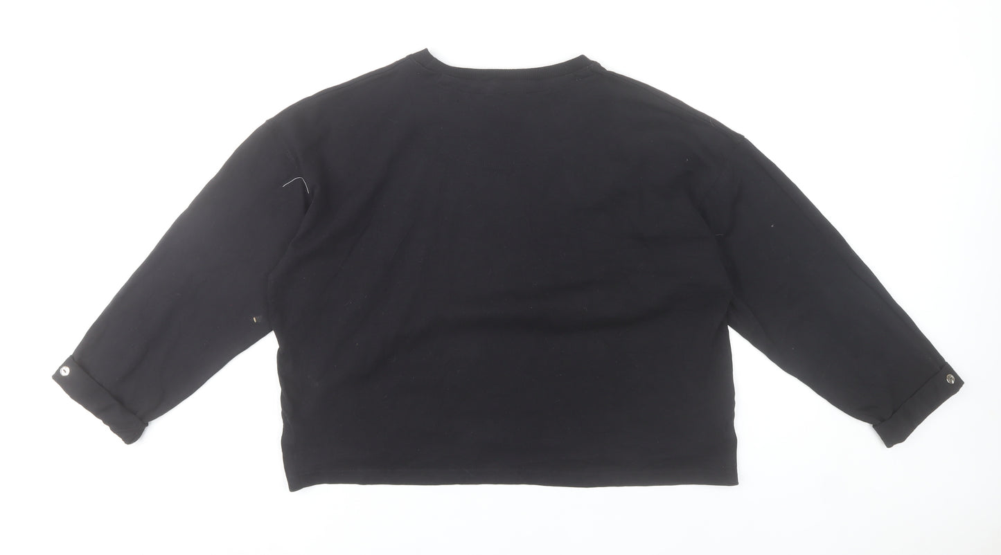 SoulCal Women’s Black Size 8 Long Sleeve Crew Neck Cotton Top