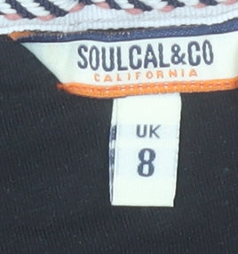 SoulCal Women’s Black Size 8 Long Sleeve Crew Neck Cotton Top