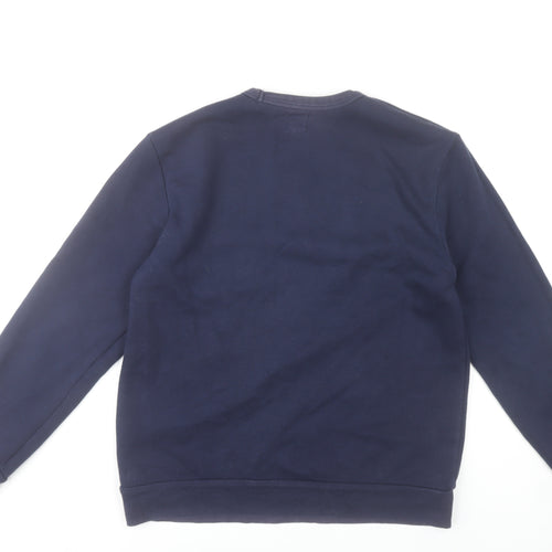 GAP Womens Navy Blue Small Sweatshirt Cotton Blend Logo Crew Neck