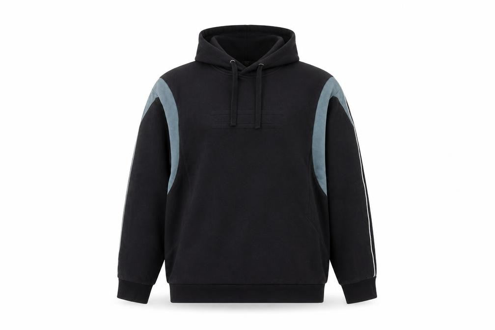 Front view of Domyos Men’s Black XL Pullover Hoodie Regular Fit Gym Training
