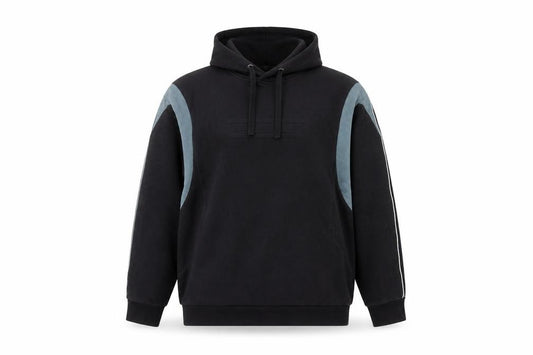 Front view of Domyos Men’s Black XL Pullover Hoodie Regular Fit Gym Training