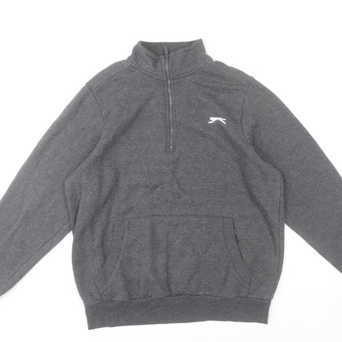Slazenger Men’s Grey Small 1/4 Zip Pullover Sweatshirt