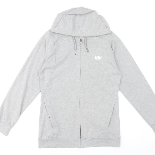 MyProtein Men’s Grey Full Zip Hoodie Size M Regular Fit