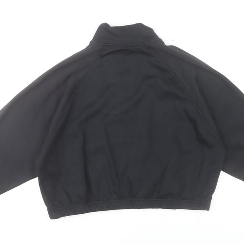 Adidas Womens Black Sweatshirt UK 8-10 Small 1/2 Zip Cotton Blend