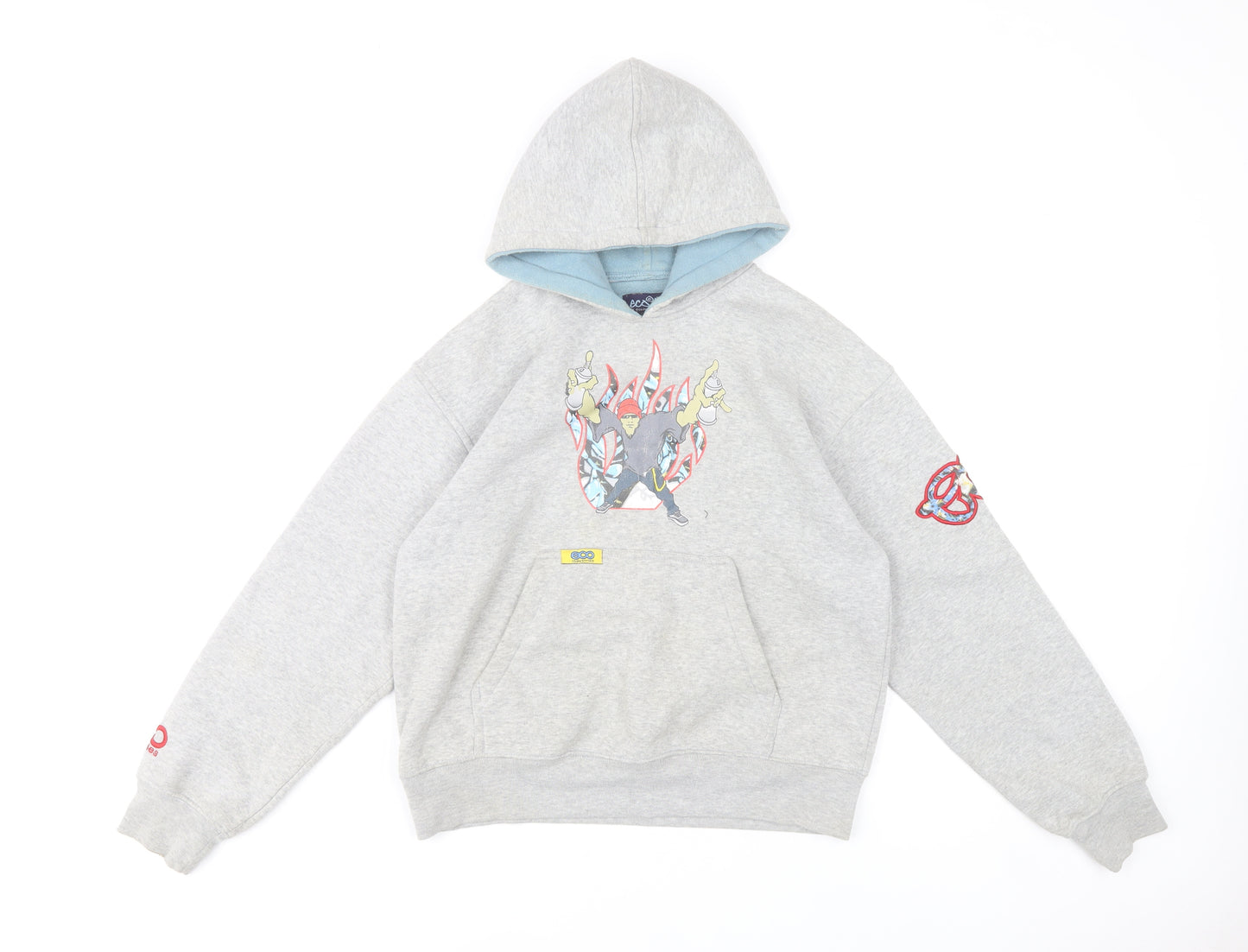 Eco Industries Boys Grey Pullover Hoodie XL Graphic Print Casual