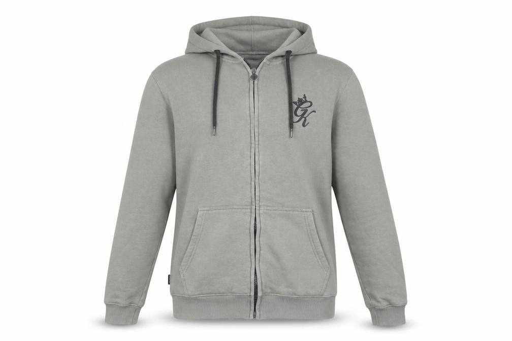 Front view of Gym King Men’s Green Full Zip Hoodie Small Regular Fit