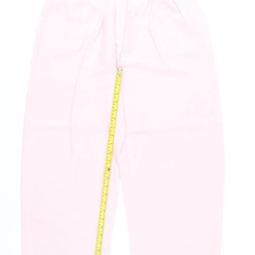Zara Women Pink Pleated Chino Trousers Size M High Rise
