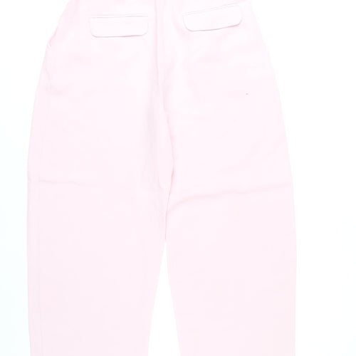 Zara Women Pink Pleated Chino Trousers Size M High Rise