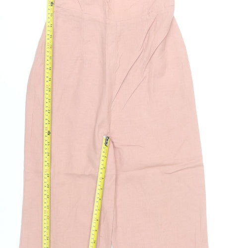 ASOS Women’s Pink Linen Cotton Strappy Jumpsuit Size 6