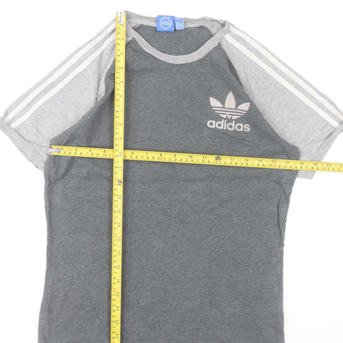 Adidas Men’s Grey Small Crew Neck Short Sleeve Cotton Sports T-Shirt