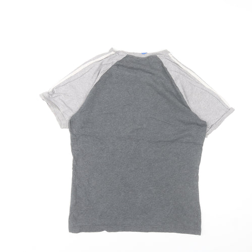 Adidas Men’s Grey Small Crew Neck Short Sleeve Cotton Sports T-Shirt