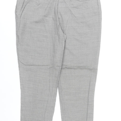 Jaeger Womens Grey Check Wool Blend Dress Pants Size 14